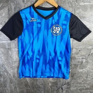Blue‎ and black score AYSO youth small Jersey #5